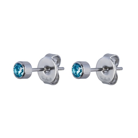 Пусеты Fiore Luna, Cubic zirconia Aquamarine, SWE0128 A S
